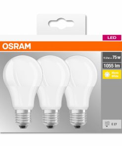 3 Becuri LED Osram Base Classic A, E27, 10W (75W),