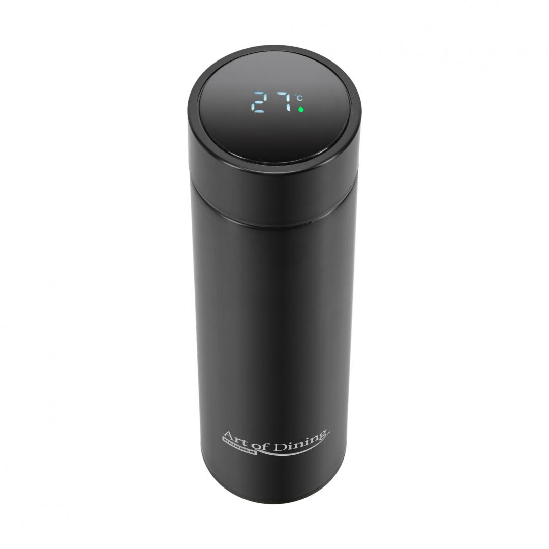 TERMOS INOX 450 ML, CU INDICATOR LED PENTRU TEMPERATURA, NEGRU, - imagine 3