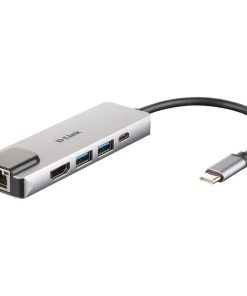 Hub USB D-LINK DUB-M520, USB-C, 5 porturi, HDMI, RJ-45, Gri - imagine 2