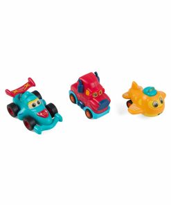 SET 3 VEHICULE ACTIONATE PRIN INERTIE- CAMION ROSU, MASINA DE