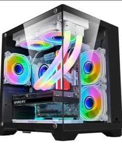 Carcasa 1st PLAYER MV5-TP, RGB, Cube Tower, Black