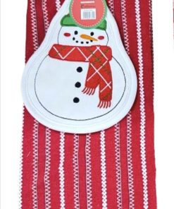 Set 2 piese bucatarie:suport vase,prosop Snowman