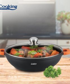 CRATITA ALUMINIU+CAPAC 28X8 CM,4.1L, DARK LINE, COOKING BY HEINNER - imagine 4