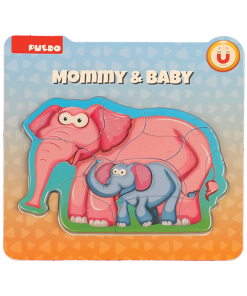 PUZZLE DIN SPUMA EVA-MAMA SI PUIUL ELEFANT,8 PIESE, PUEDO - imagine 2