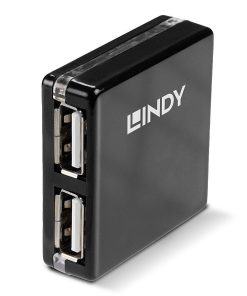 Hub USB LINDY 4 Port USB 2.0 Mini Hub USB-A, - imagine 2