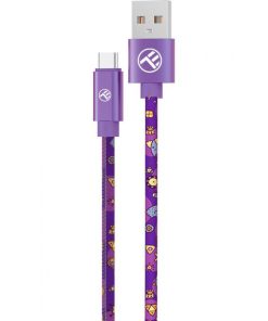 Tellur Graffiti USB to Type-C cable, 3A, 1m, purple
