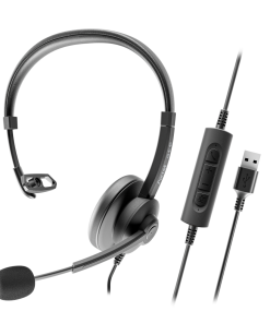 Casti Head-band Axtel AXH-ACEUCM, Wired, noise-canceling, negru - imagine 5