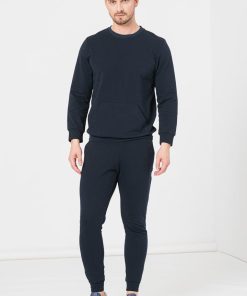BLUZA COTON CASUAL BARBATI NAVY-M - imagine 2