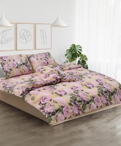 Set de pat king size bumbac,92 gsm,Peony - imagine 3