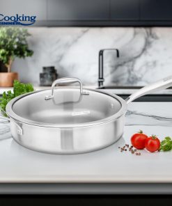 TIGAIE ADANCA INOX+CAPAC STICLA 28X7.5CM, ATOMIC3, COOKING BY HEINNER - imagine 5