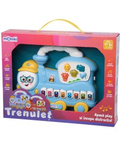 JUCARIE TRENULET CU LUMINI SI SUNETE, ALBASTRU, MOMKI - imagine 3