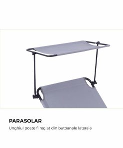 HEINNER SEZLONG CU PARASOLAR 186X55X24CM GRI - imagine 4