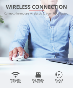 Mouse Wireless Trust Ozaa, 2400 dpi, Alb - imagine 2