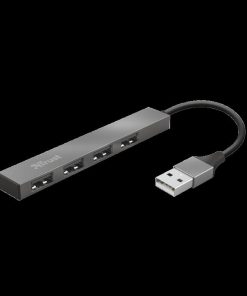 Hub USB Trust Halyx USB-A, 4 porturi, Argintiu