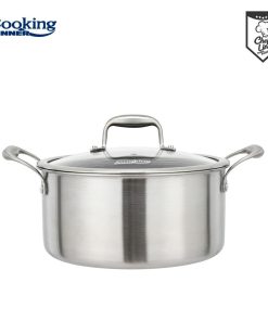 SEMIOALA INOX+CAPAC STICLA IN 3 STRATURI 24x12 CM, 5 L, - imagine 2