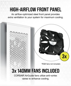Carcasa Corsair 7000D AIRFLOW, RGB, Full Tower, White - imagine 2