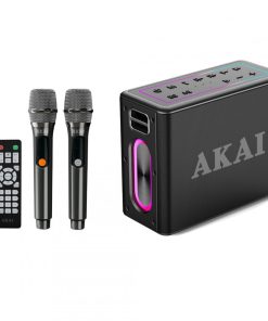 Boxa portabila Akai cu 2 micfrofoane wireless IPX6-80W