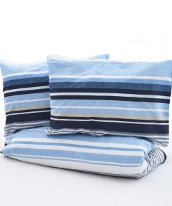 Lenjerie dubla,100% bumbac,4 piese, Azul - imagine 5