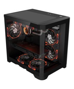 Carcasa 1st PLAYER UV5, RGB, Cube Tower, Black - imagine 2