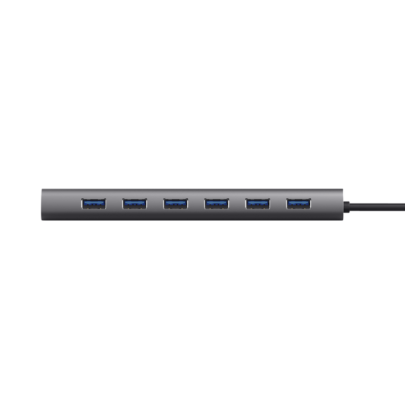 Hub USB TRUST Halyx USB-A, 7 porturi, Gri - imagine 7