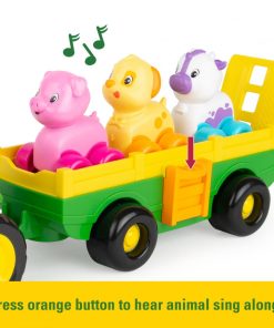 TRACTORAS CU REMORCA, ANIMALUTE SI SUNETE, JOHN DEERE - imagine 3