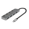 Hub USB LINDY 43383 USB-C, 4 porturi, Gri