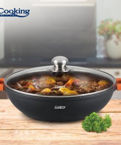 CRATITA ALUMINIU+CAPAC 32X8.5CM,5.5L,DARK LINE, COOKING BY HEINNER - imagine 3
