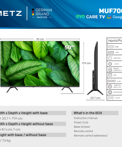 Televizor METZ LED 50MUF7000Z, 126 cm, Smart Google TV, 4K, - imagine 6