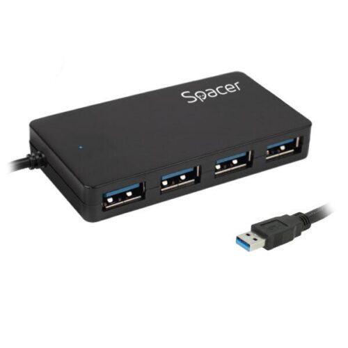 Hub USB SPACER SPHB-USB-4U30-03 USB-A, 4 porturi, Negru