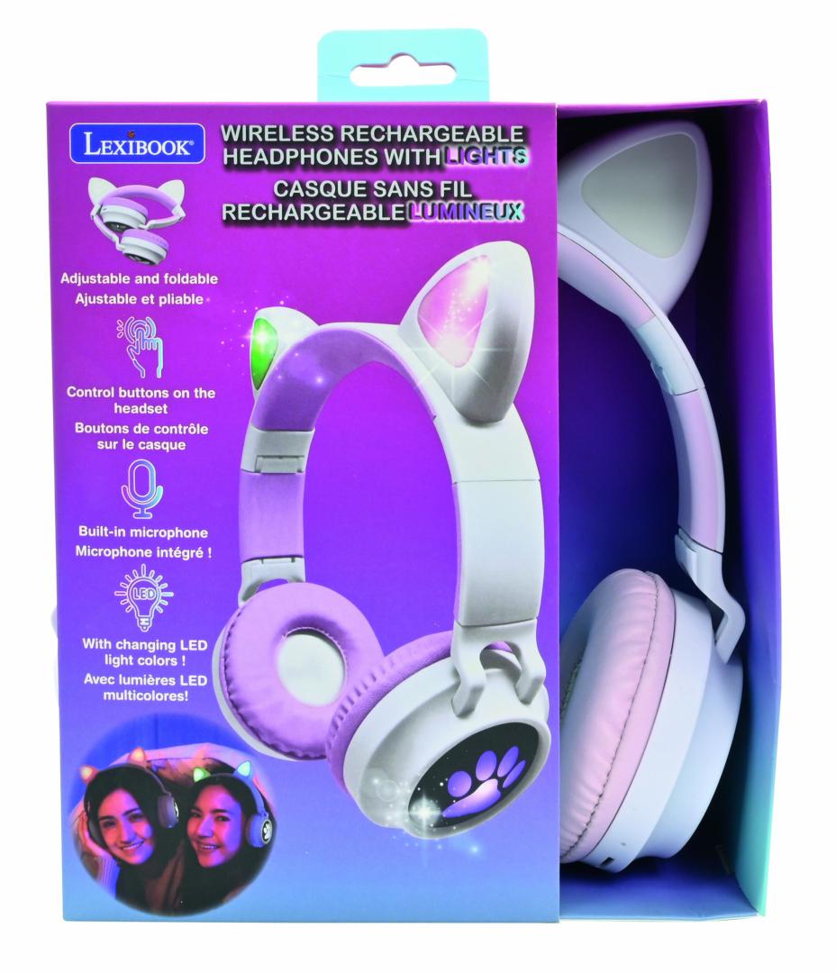 CASTI WIRELESS CU URECHI DE PISICA SI LUMINI, LEXIBOOK - imagine 3