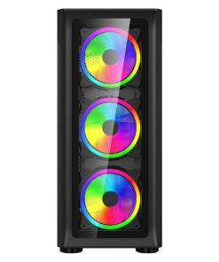 Carcasa SPACER SPCS-GC-SHIELD, RGB, Mid Tower, Black - imagine 3