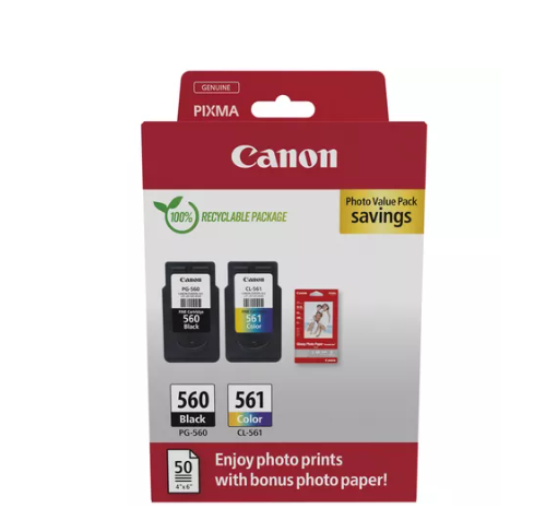 Canon pachet cartuse cearneala PG-560/CL561 PHOTO VALUE PACK, capacitate negru: