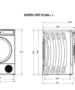 Uscator de rufe HEINNER HHPD-V9T1CHA++, 9 kg, Clasa: E, Alb - imagine 3