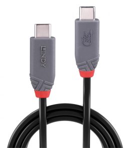 Cablu Lindy 0.8m USB 4 Type C 40Gbps Anthra line, - imagine 2