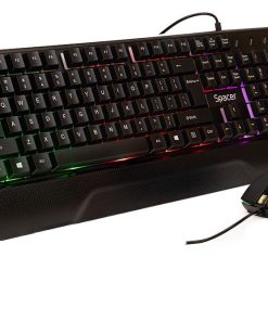 Kit Wired tastatura si mouse SPACER SPGK-INVICTUS, taste numerice, Negru