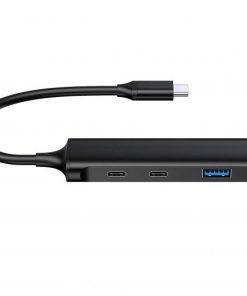 Hub USB Conceptronic HUBBIES, USB-C, 4 porturi, Negru - imagine 5