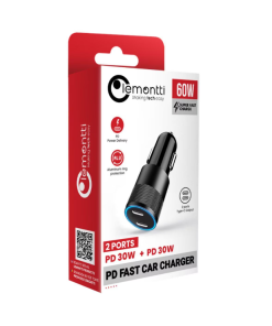 Incarcator auto Lemontti fast Charge Type-C PD,60W, USB-C 30W, USB-C - imagine 2