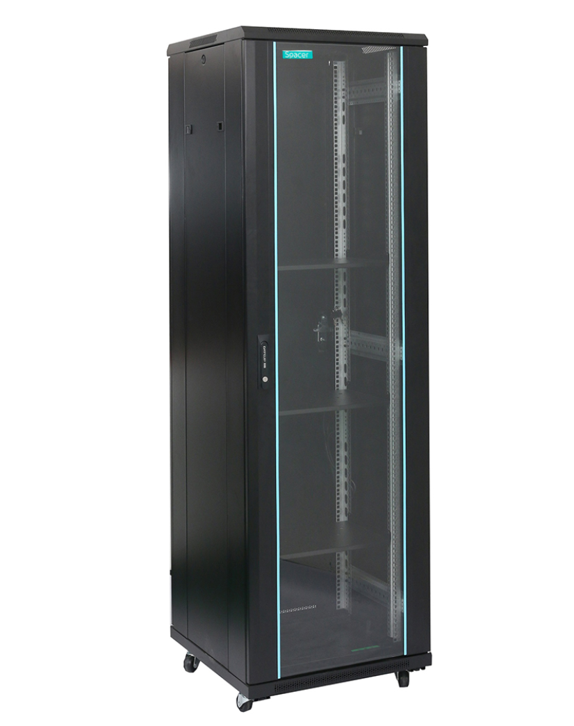CABINET 19″ SPACER 18U 600x800x988mm, Floor Standing, usa sticla cu