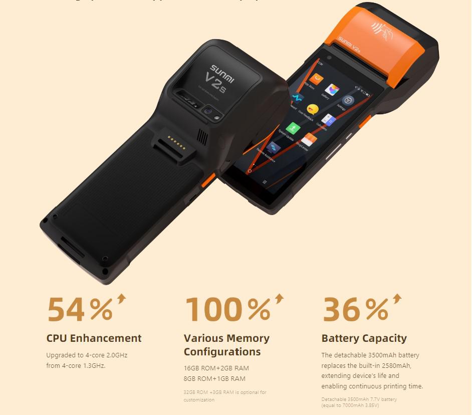 SUNMI MOBILE T5940 V2s - Wireless data POS System, V2s - imagine 5