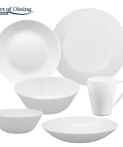 SET 6 FARFURII ADANCI OPAL ALB 20 CM, AIDA, ART - imagine 3