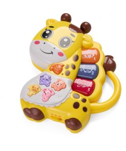 JUCARIE GIRAFA CU LUMINI SI SUNETE, GALBENA, MOMKI - imagine 2