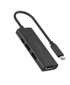 Hub USB A4TECH DST-40C USB-C, 4 porturi, HDMI, Gri