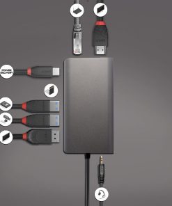 Hub USB Lindy DST-Mini XT, USB-C, 7 porturi, HDMI, RJ-45, - imagine 4