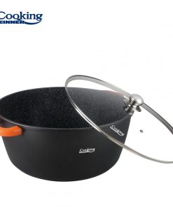 SEMIOALA ALUMINIU+CAPAC 44X19 CM,23L,DARK LINE, COOKING BY HEINNER - imagine 2