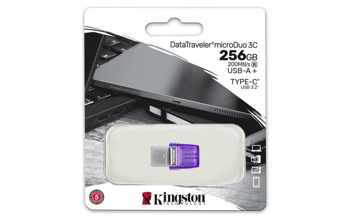 Memorie USB Kingston microDuo 3C 256 GB, USB 3.0, Purpuriu - imagine 4