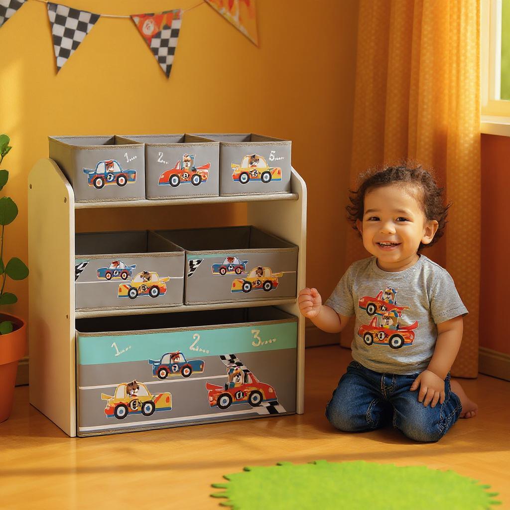 Dulap depozitare jucarii Cars, U-Grow - imagine 6