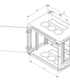 Rack de perete Triton sectiune simpla 18U 600mm adancime usa