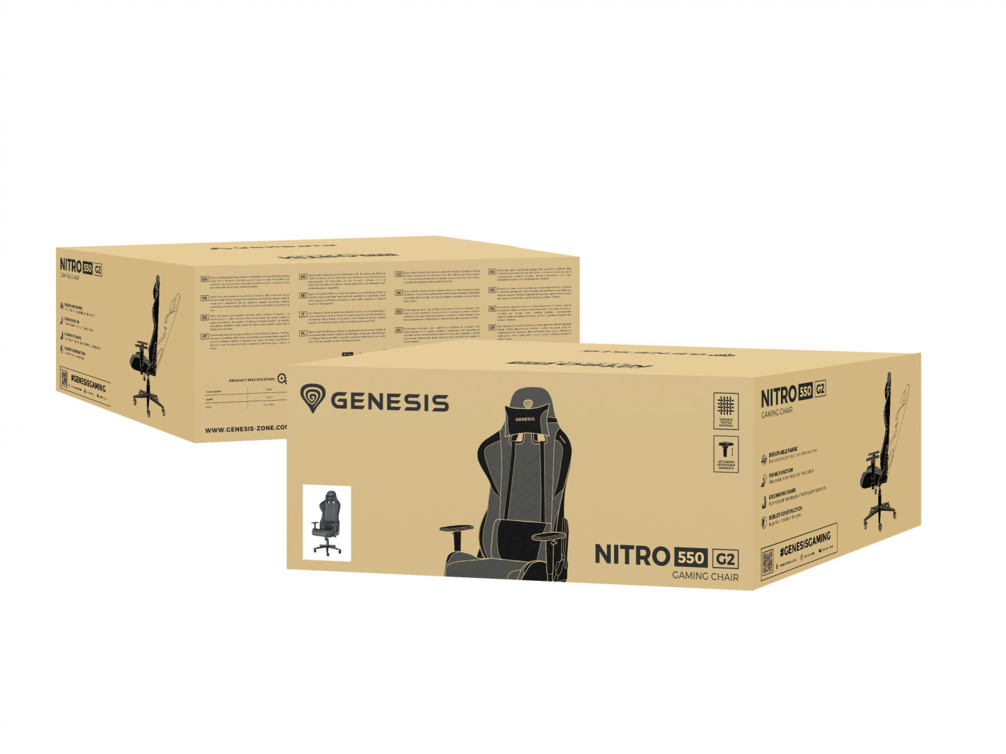 Scaun gaming Genesis Nitro 550 G2, material Synthetic PU + - imagine 5
