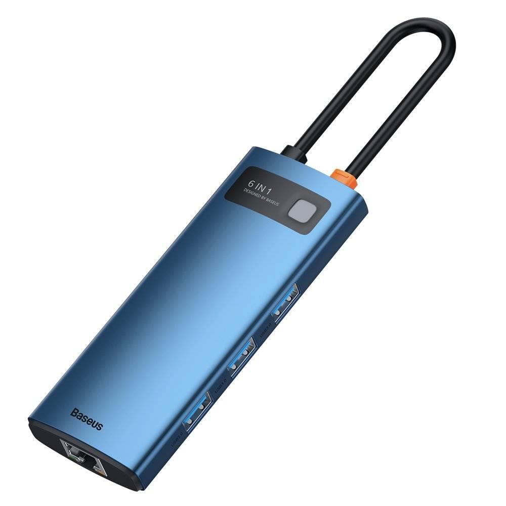 Docking station BASEUS Metal Gleam, USB Type-C, 100W, Gri, 2 - imagine 3