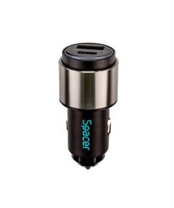 Alim. auto Spacer cu led USB-A&C 38W neg
